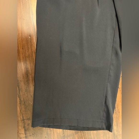 DKNY Wide Leg Cropped Satin Pants Size Large New Navy Flowy Dressy Business NWT - Picture 4 of 11